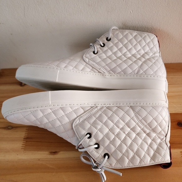 Del Toro Men’s Quilted Alto Chukka White Leather Sneaker Shoe Size 12 main image 4